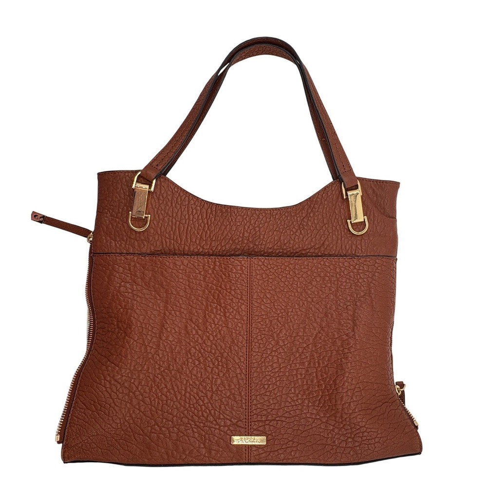 Vince Camuto Emely Large Leather Tote Shoulder Bag Pinecone Brown Laptop College